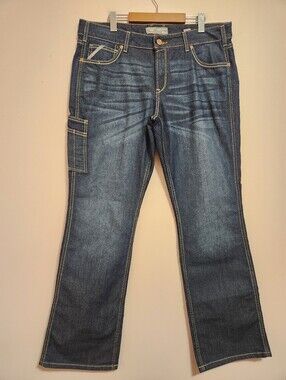 Ariat Rebar Riveter Bootcut Work Jeans Hallow Wash Mid Rise Carpenter Womens 33L